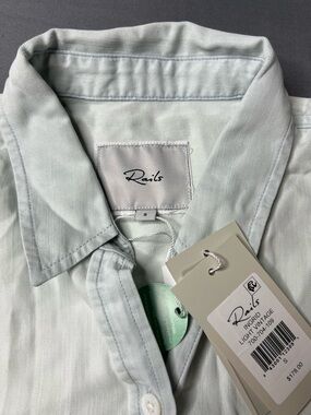 Rails Ingrid Raw Hem Shirt Womens | Light Vintage Wash | NWT | Size S